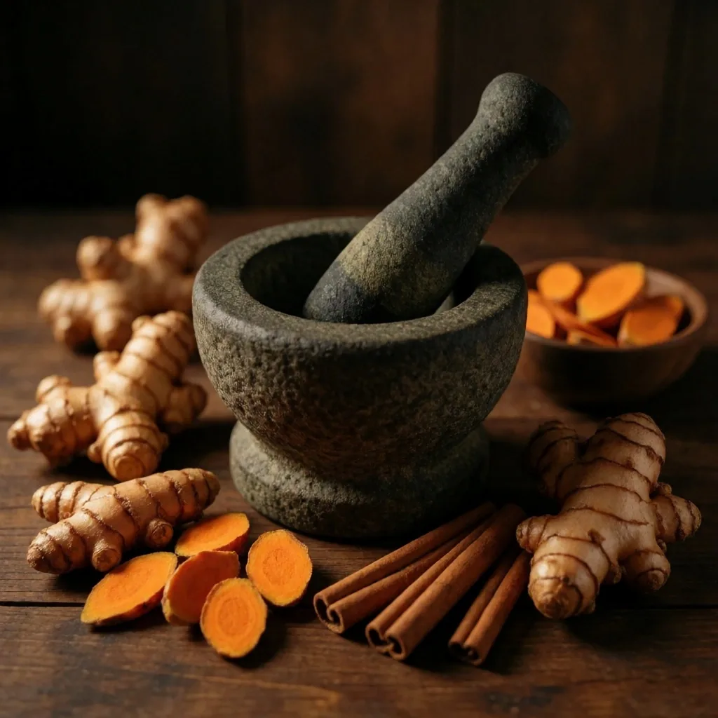 Traditional Indonesian Jamu herbal ingredients
