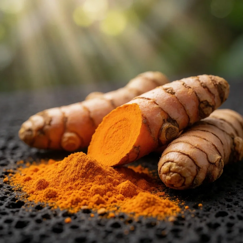 Turmeric powder and roots